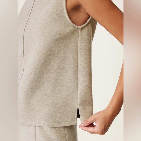 OGL Turtle Neck Split Hem Top - Heather Beige - Picture 3 of 13